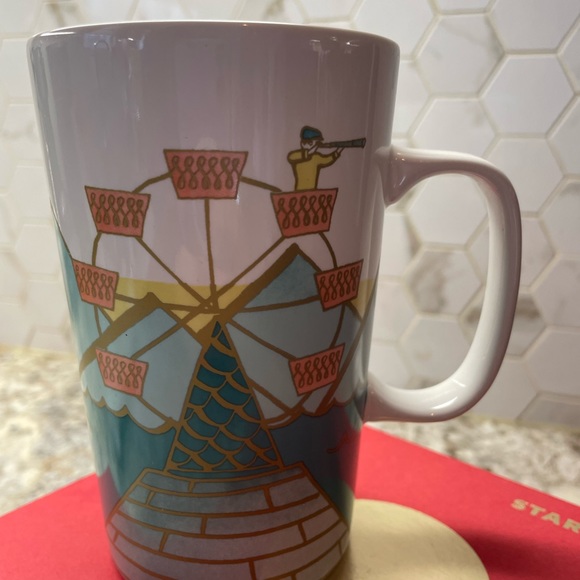 Starbucks Dot Collection 2015 FERRIS WHEEL 16 oz Tall Coffee Cup Mug - Picture 3 of 7